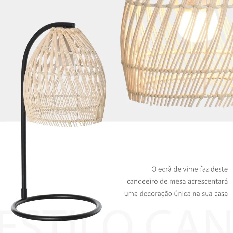 Candeeiro de Mesa Tello em Vime - Design Natura