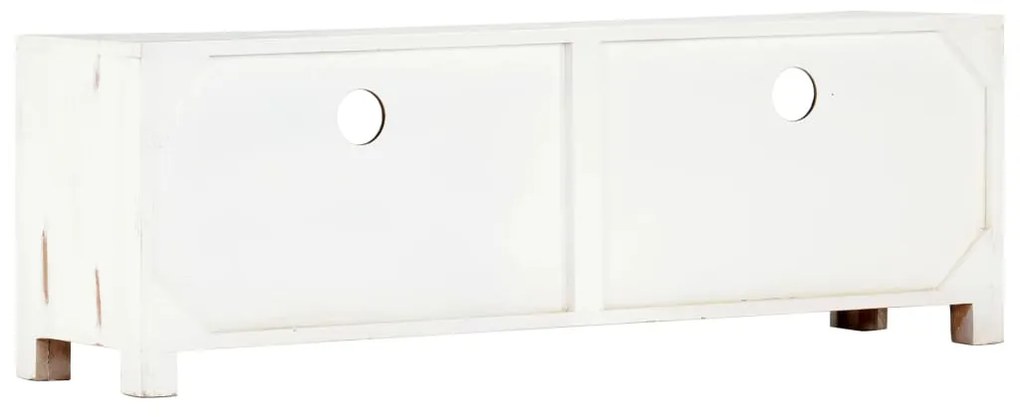 Móvel de TV 120x30x40 cm madeira de acácia maciça branco