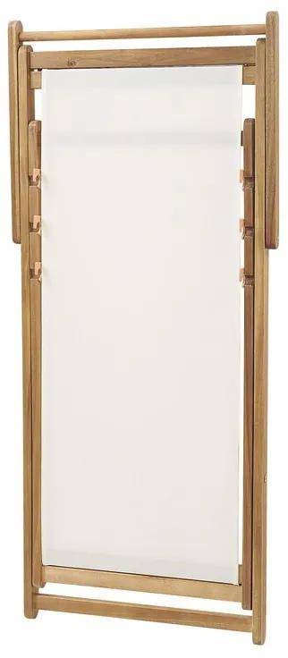 Conjunto 2 espreguiçadeiras em madeira clara e 2 lonas brancas e padrão boho ANZIO Beliani