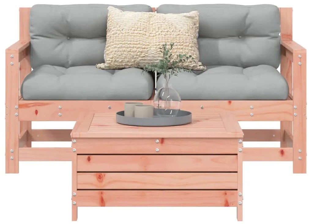 3 pcs conj. sofás jardim madeira abeto-de-douglas