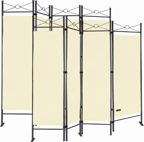 Conjunto de 2 Biombos Lucca, 4 painéis 180x163cm Cremes