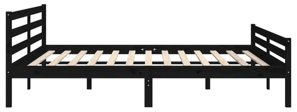 Estrutura de cama 200x200 cm madeira maciça preto
