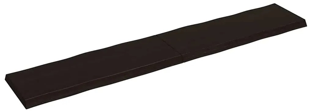 Tampo de mesa com bordas vivas maciço tratado castanho-escuro