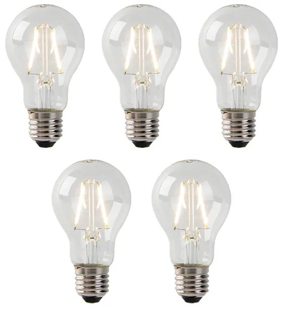Conjunto de 5 lâmpadas de filamento LED E27 A60 2W 180 lm 2700K