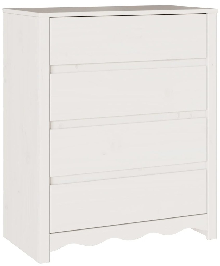 Cômoda vidaXL "DRAMMEN" Branca 76,5x40x91 cm Madeira Sólida de Pinho