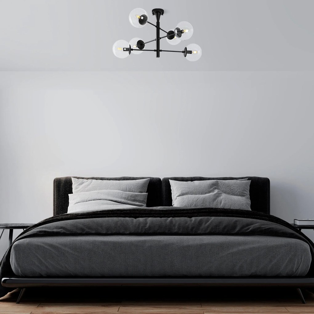 Candeeiro de Teto Arge – Preto – 75 x 75 x 40 cm
