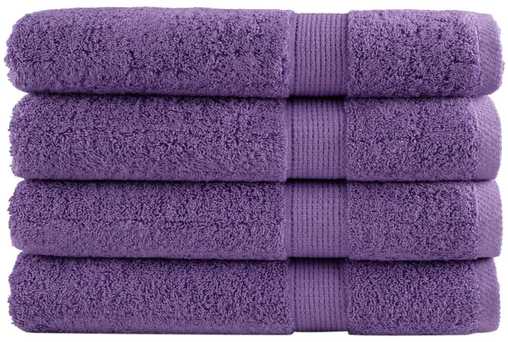 Toalhas premium SOLUND 4 pcs 100x200 cm 600 gsm roxo