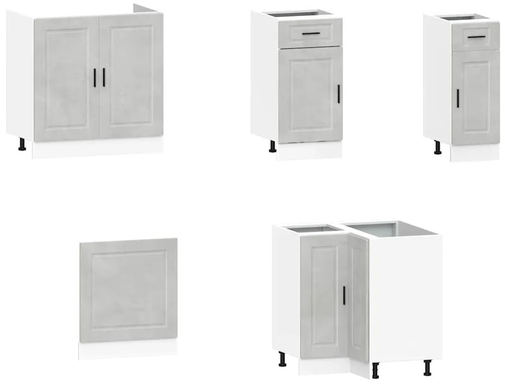 11 peças armário de cozinha conjunto Porto cinzento cimento