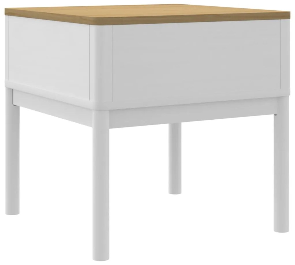 Mesa para candeeiro FLORO 55x55x54 cm pinho maciço branco