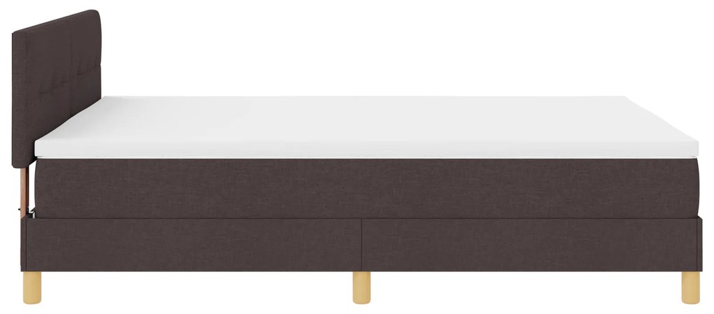 Cama Box Spring com Colchão Castanho 140x200 cm Tecido