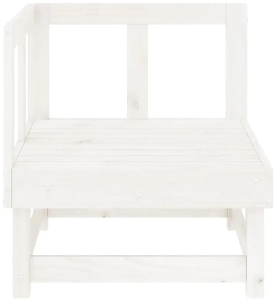 Sofás de canto para jardim 2 pcs madeira de pinho maciça branco