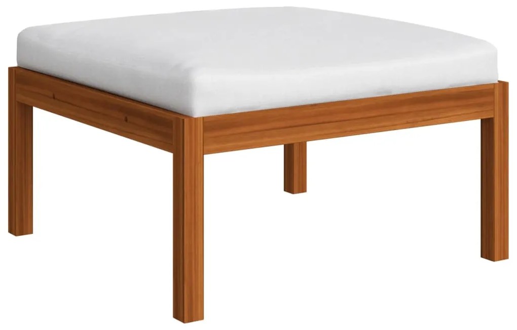 7 pcs conjunto lounge jardim c/ almofadões acácia maciça creme
