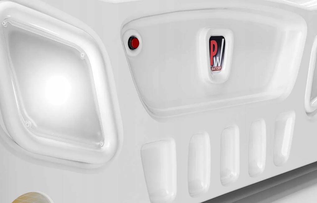 Cama para criança, Carro de Corrida Monza Grande Com Luzes LED, Oferta colchão e estrado 205 x 115 x 62 cm Branca
