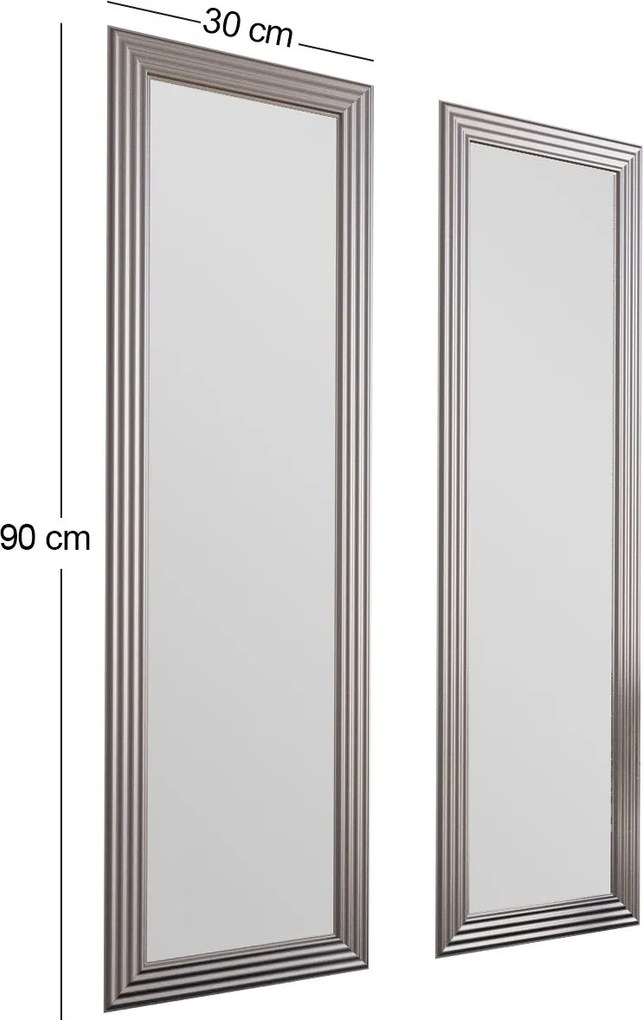 Conjunto de Espelhos Candy – Prateado – 30x90x3 cm