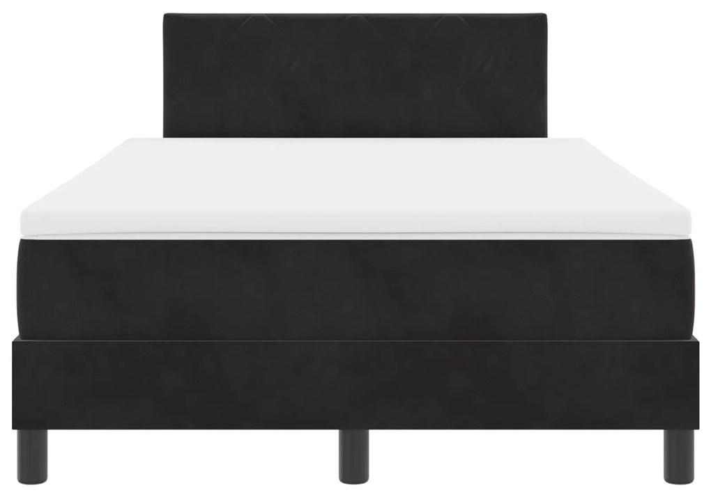 Cama Box Spring com Colchão vidaXL Preta 120x200 cm Veludo