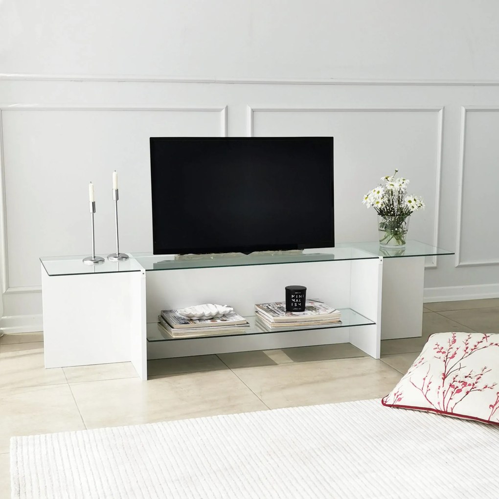 Suporte de TV Escape – Branco – 158 cm x 40 cm x 35 cm