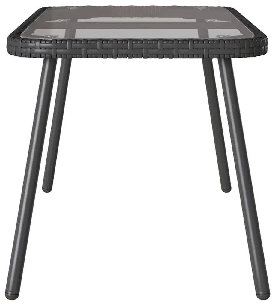 Mesa de café vidaXL Preta 90x45x42 cm Vime Sintético