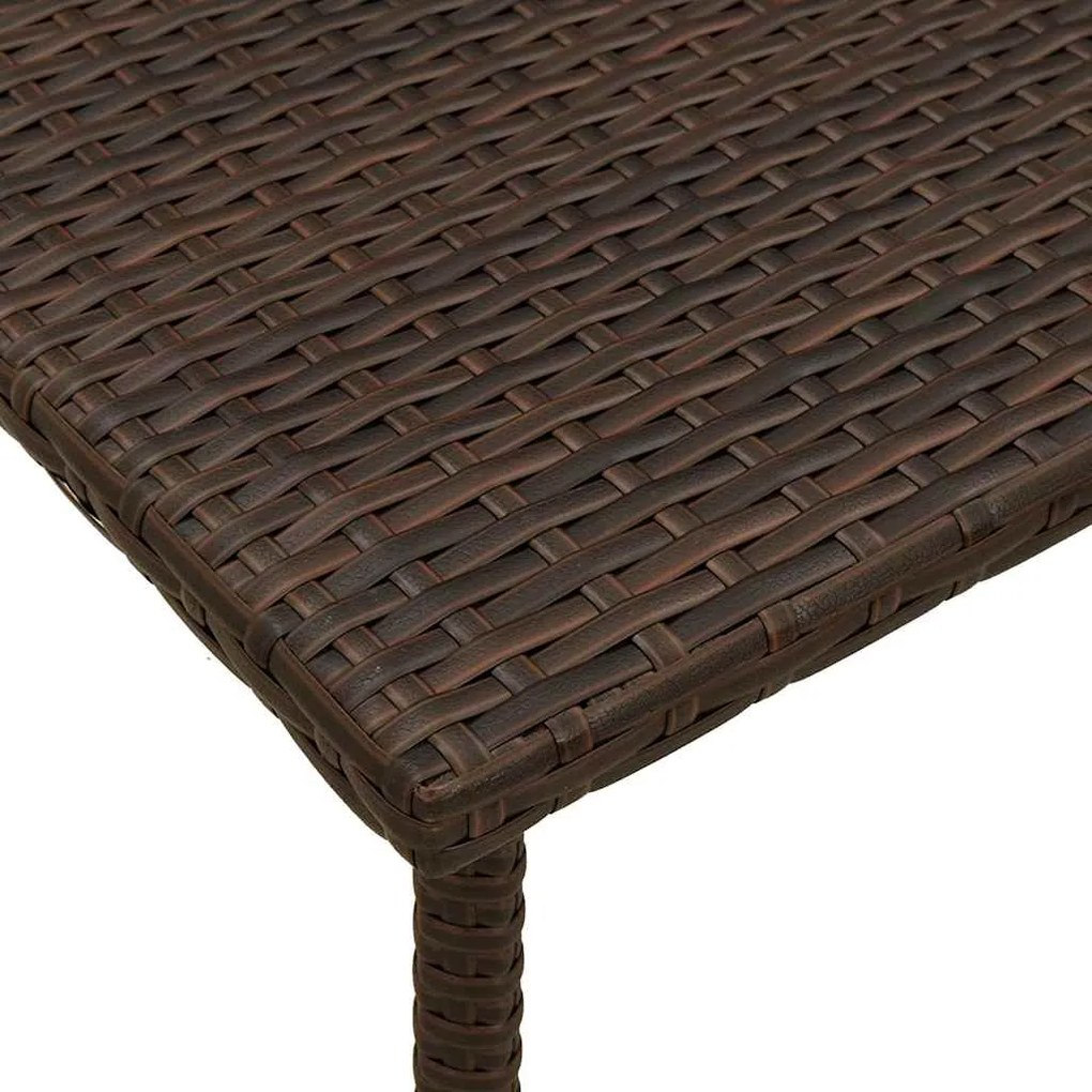 Mesa de centro de jardim retangular 40x40x37cm vime PE castanho