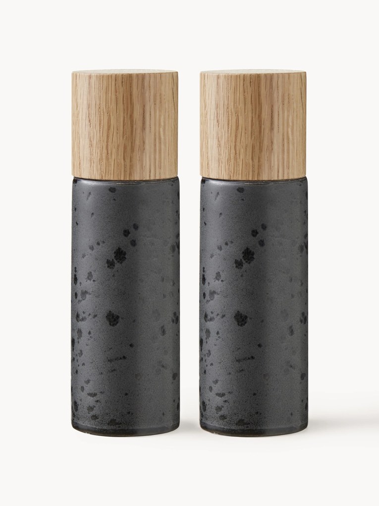 Moinhos de sal e pimenta com tampas de madeira Bizz, 2 uni.