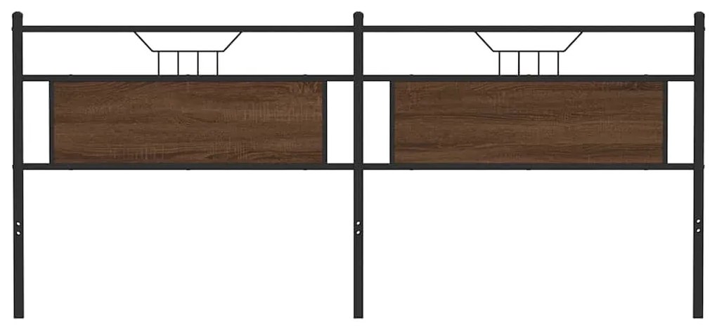 Cabeceira de cama 200cm derivados madeira/aço carvalho castanho