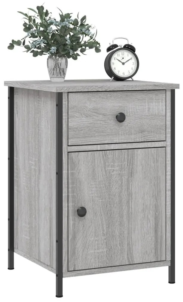 Mesas cabeceira 2 pcs 40x42x60cm deriv. madeira cinzento sonoma