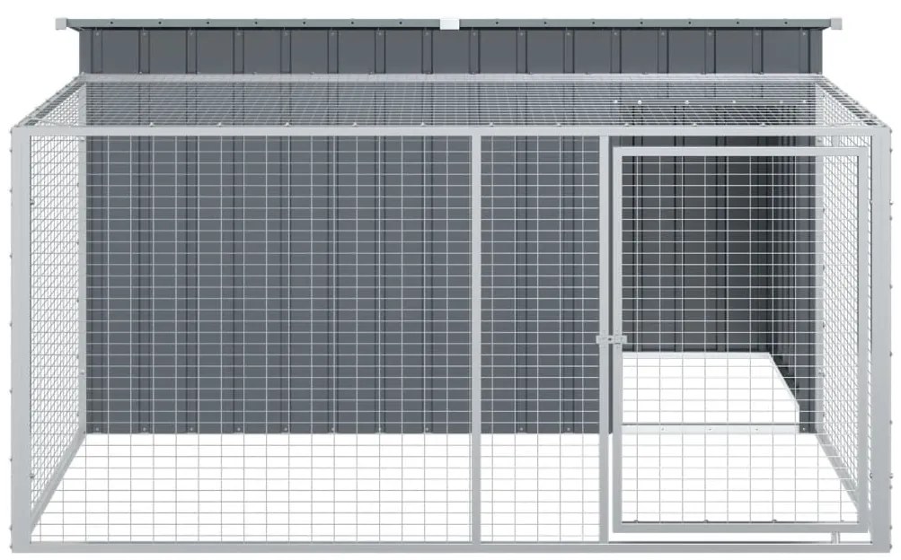 Casota p/ cães c/ parque 197x194x110 cm aço galvaniz. antracite