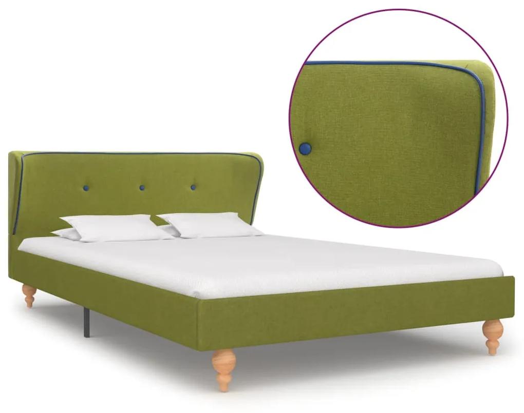 280583 vidaXL Estrutura de cama em tecido verde 120x200 cm
