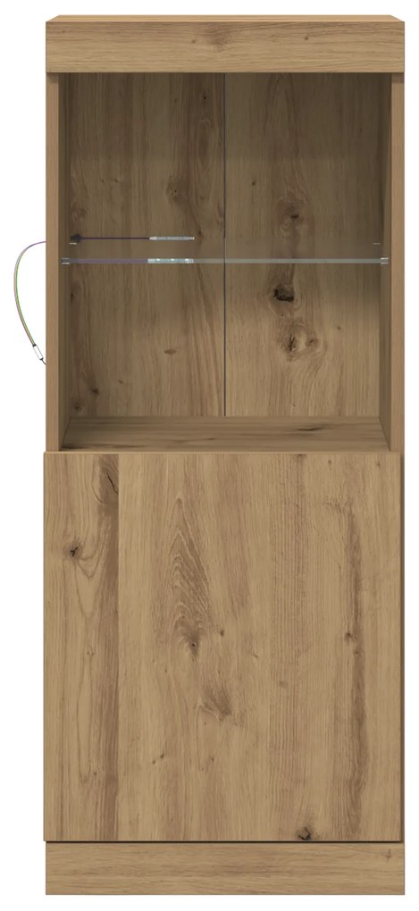 Buffet vidaXL com Luzes LED Carvalho Artesanal 41x37x100 cm