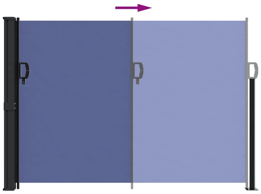 Toldo lateral retrátil 140x300 cm azul