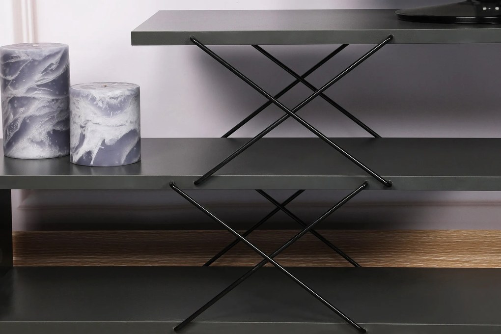 TV Stand Zigzag – Antracite – 120x40x30 cm