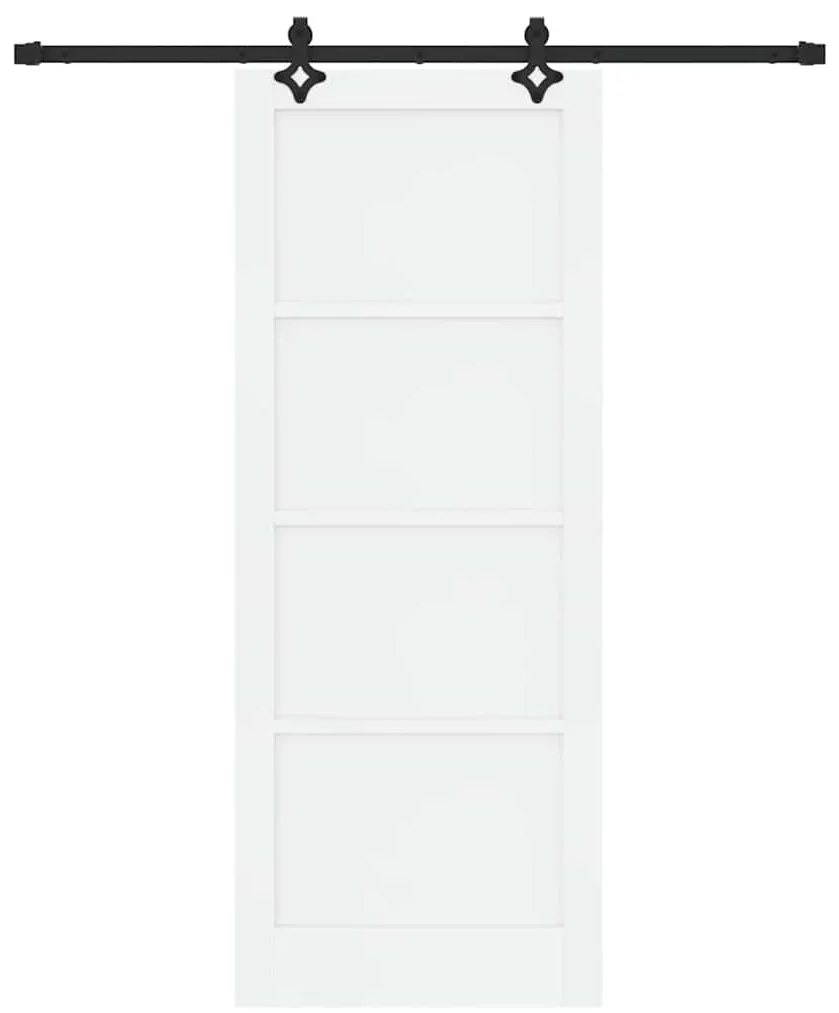 Porta Deslizante vidaXL com Conjunto de Ferragens Branca 83x211 cm Mad