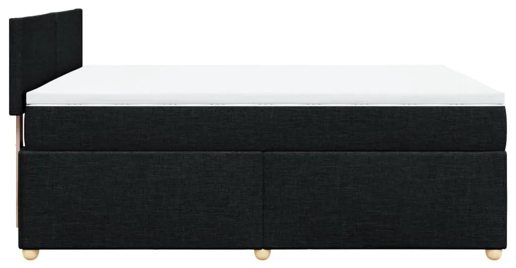 Cama com molas/colchão 140x190 cm tecido preto