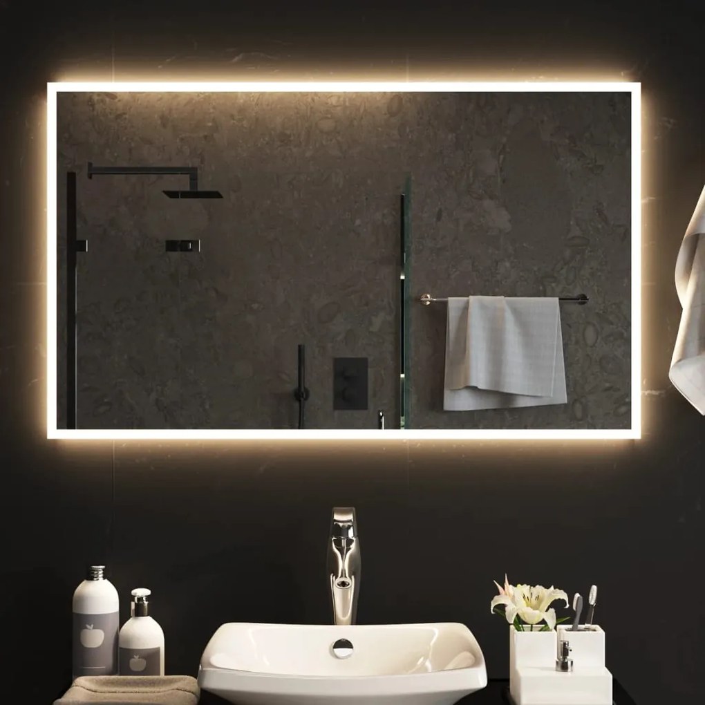 3154087 vidaXL Espelho de casa de banho com luzes LED 60x100 cm