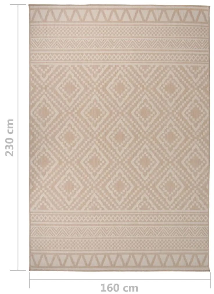 Tapete de tecido plano p/ exterior 160x230 cm riscas castanhas