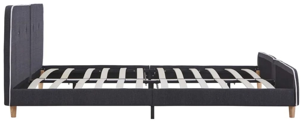 Estrutura de cama sem colchão de tecido cinza escuro 150x200 cm