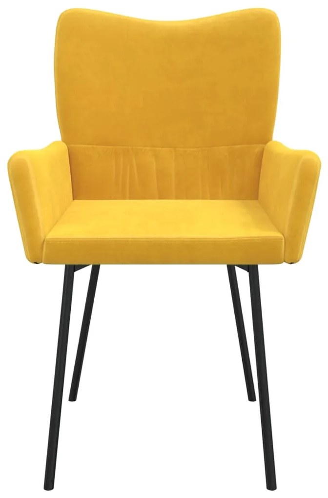 Cadeiras de jantar 2 pcs veludo amarelo