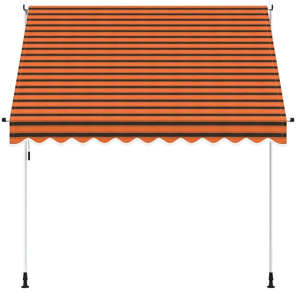 Toldo retrátil manual 250 cm laranja e castanho