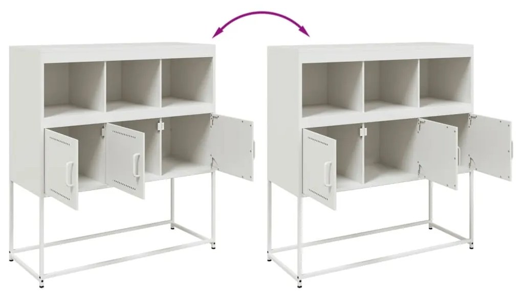 Aparador 100,5x39x107 cm aço branco