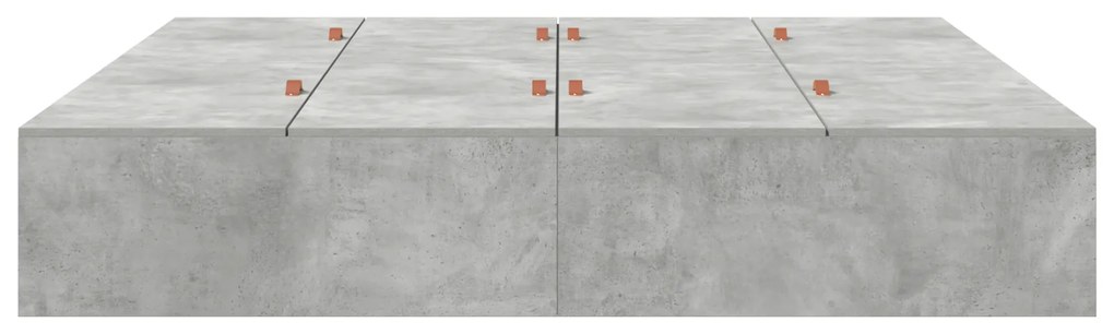Cama de Armazenamento vidaXL Cinza Concreto 200x200 cm