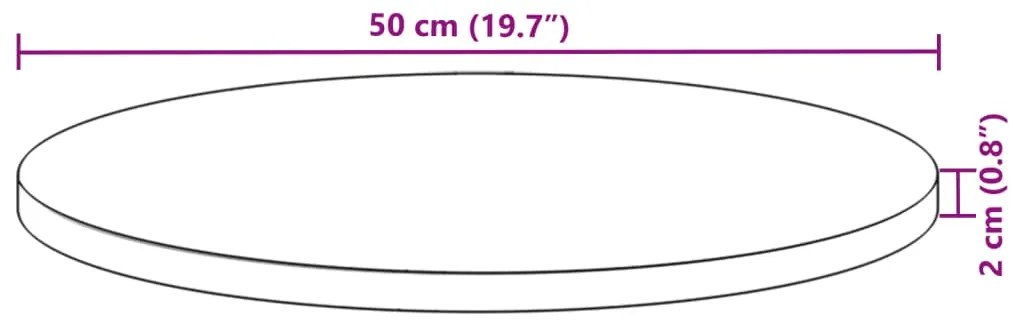 Tampo de mesa redondo Ø50x2 cm madeira de acácia maciça
