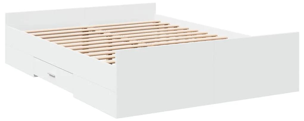 Estrutura de cama c/ gavetas 120x200cm derivados madeira branco