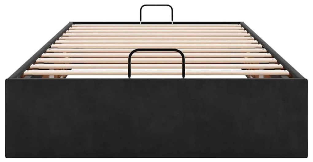 Ottoman Bed Frame No Colchão Preto 90x190 cm Veludo