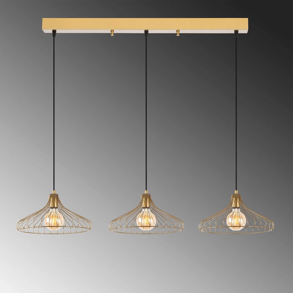 Candeeiro Depay – Dourado Brilhante – 142 x 36 x 120 cm