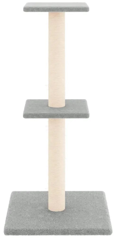 Árvore p/ gatos c/ postes arranhadores sisal 73 cm cinza-claro