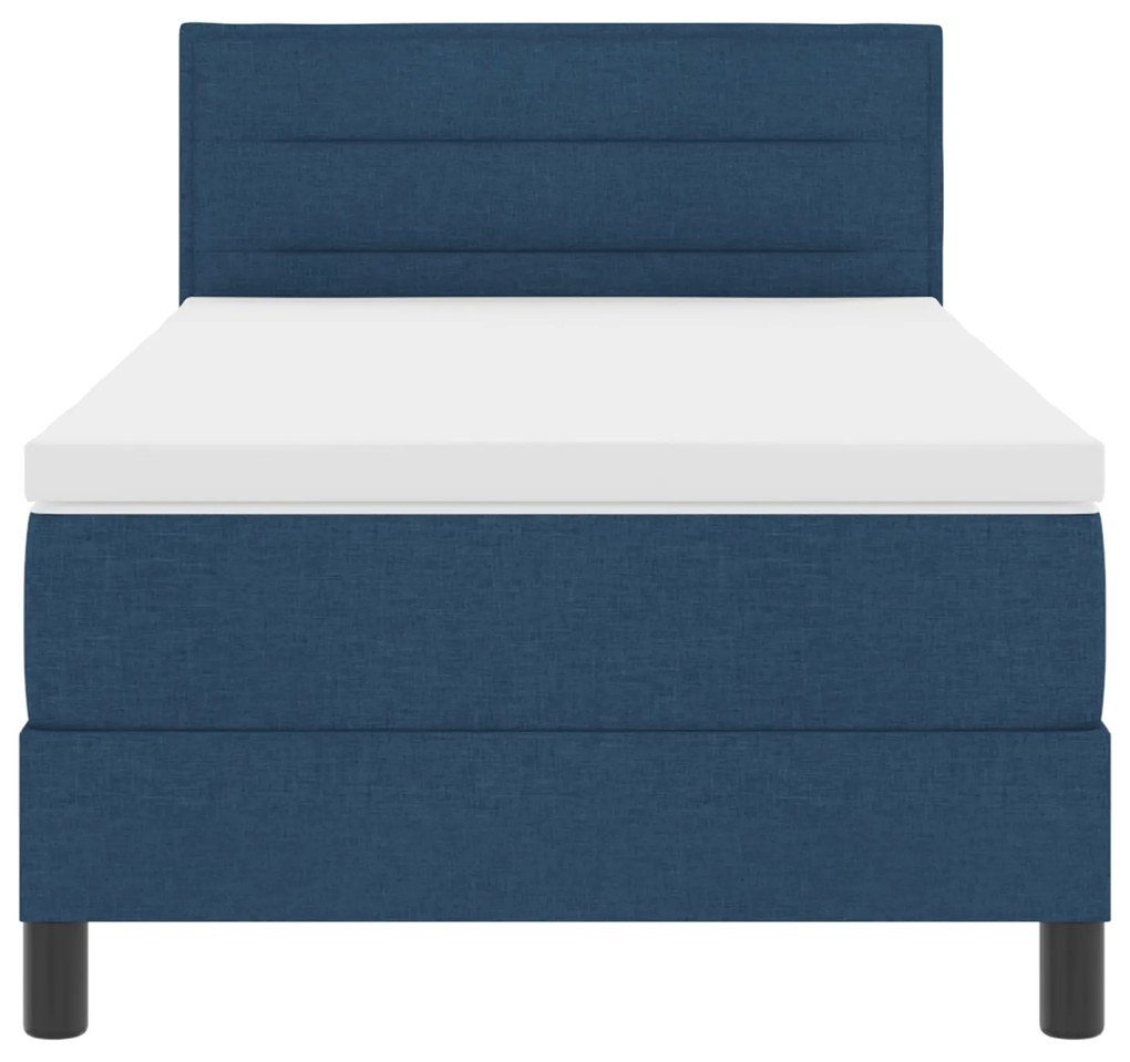Cama Box Spring com Colchão Azul 90x200 cm Tecido
