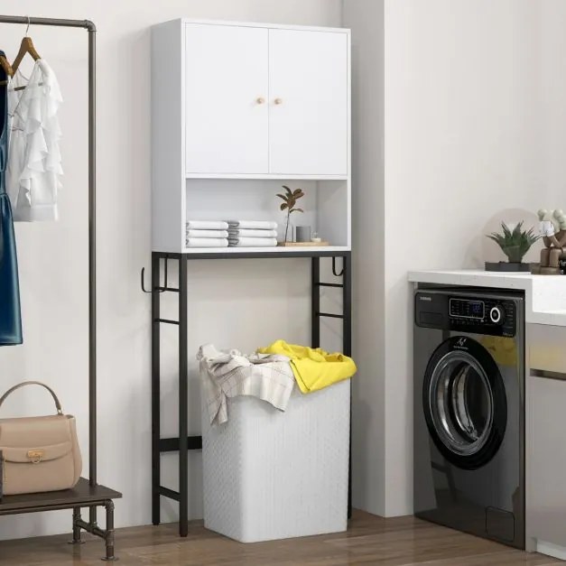 Armario para casa de banho sobre a sanita com 2 portas 23 x 63 x 165,5 cm Branco