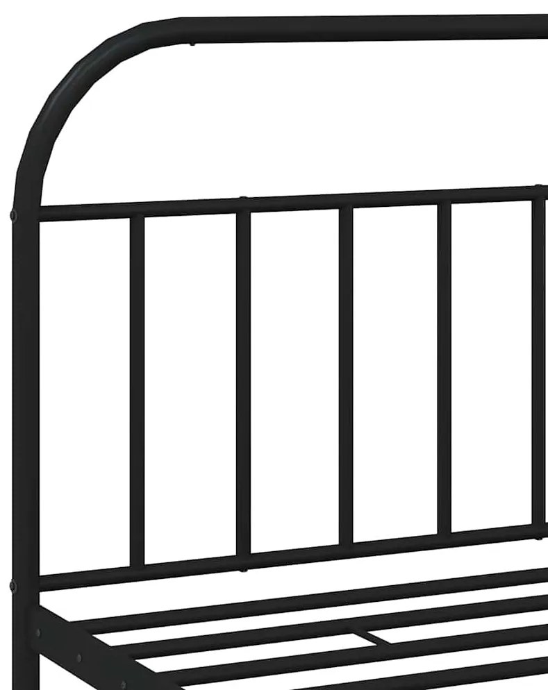 Estrutura de cama com cabeceira e pés 193x203 cm metal preto