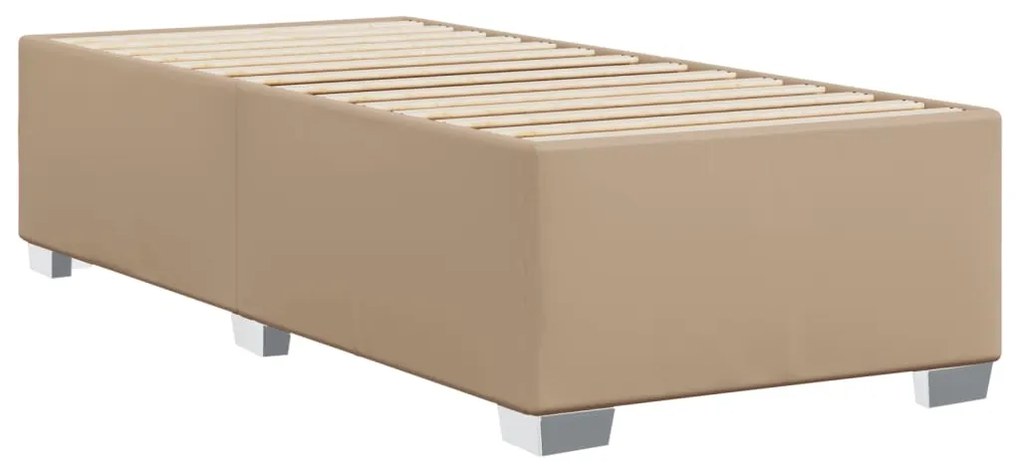 Estrutura de cama 80x200 cm couro artificial cor cappuccino