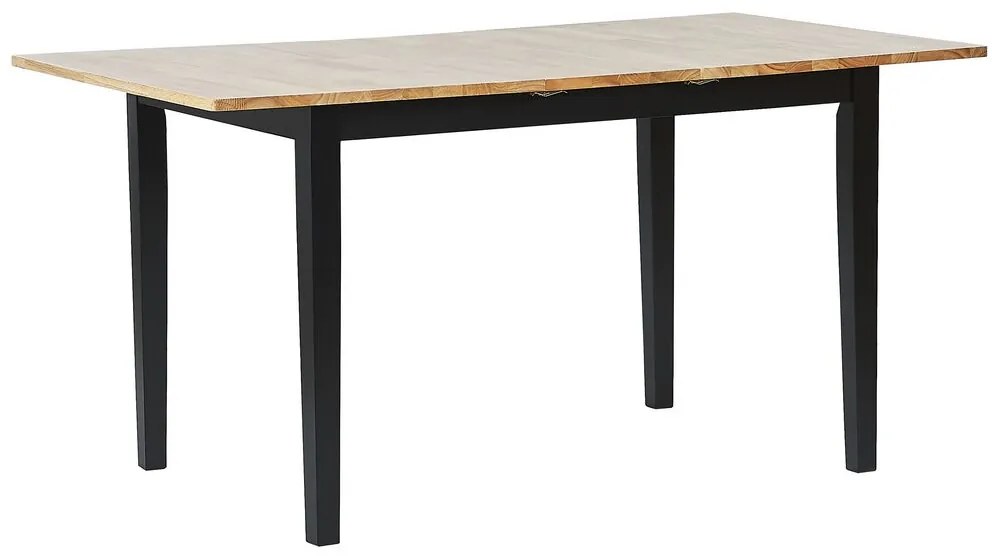 Mesa de jantar extensível em castanho claro e preto 120/150 x 80 cm HOUSTON Beliani