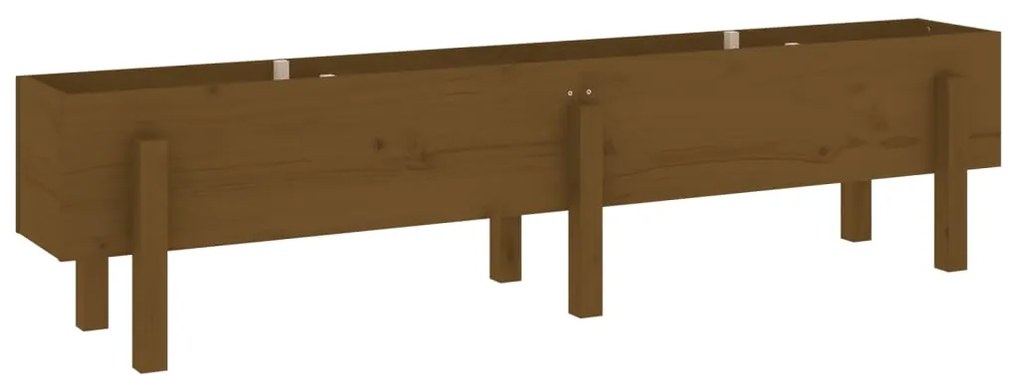 Canteiro elevado jardim 160x30x38 cm pinho maciço castanho-mel